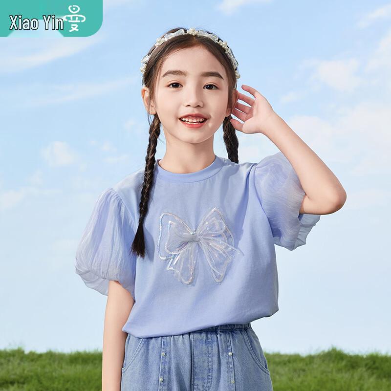 

Girls Cotton Bow Short-Sleeve T-Shirt