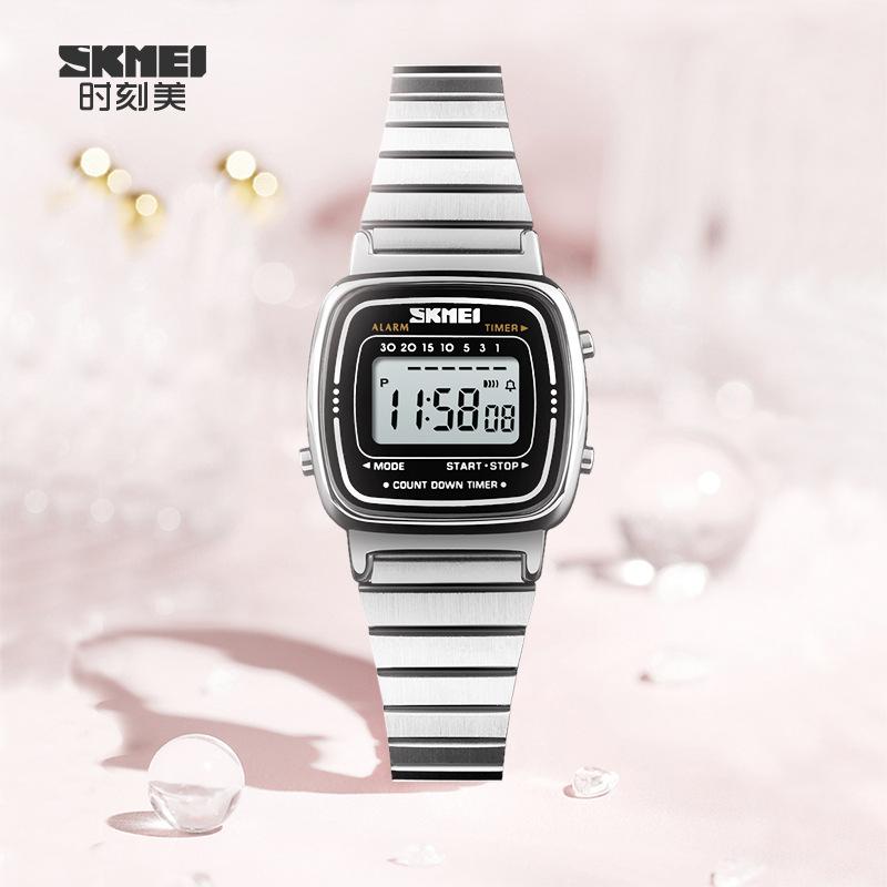 

skmei electronic watch high value women waterproof small square gold electronic watch