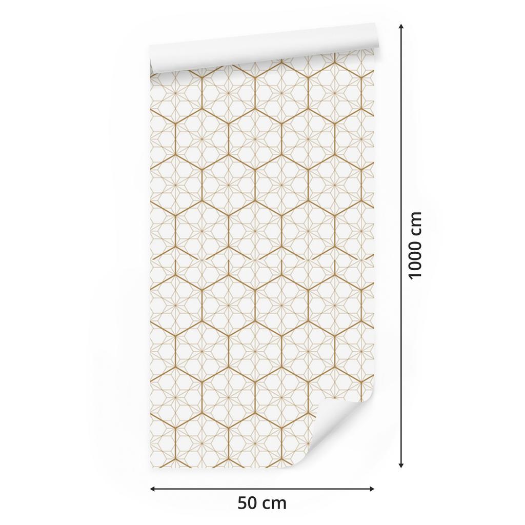 Geometric and hexagonal wallpaper for living room and bedroom 50x1000