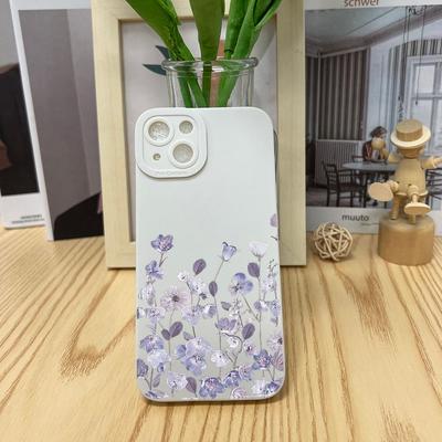 Purple Flower Pattern Phone Case Suitable for iPhone 17 16 15 14 13 12 11 Pro/Max/Plus Anti Drop and Shockproof Back Cover