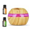 300ml USB Wood Grain Humidifier, Essential Oils, 7-Color LED, Ultra-Quiet, Auto Shutoff