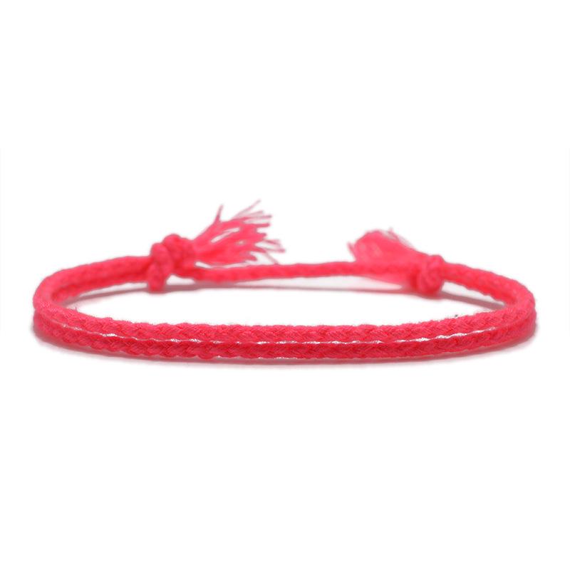 Dopamine Multicolor Cotton Hand-Woven Bracelet - Ladies Simple Bangle