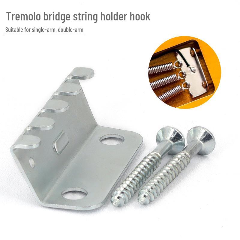 Electric Guitar Tremolo Spring Hook Screw for Single/Double Rocker Bridge String Holder Hook Plate + Screws