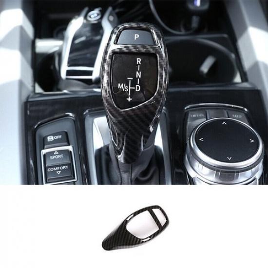 For BMW X5 X6 F15 2014-2018 ABS Carbon Fiber Gear Shift Knob Shifter Lever Trim