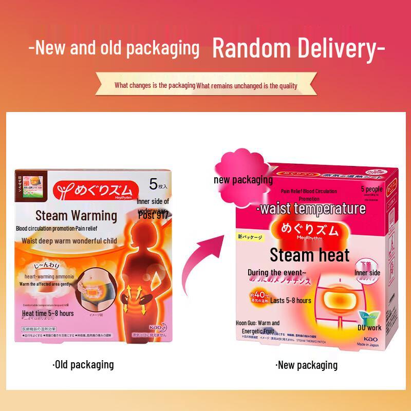 MegRhythm Japanese Steam Heat Patches (5-Count)