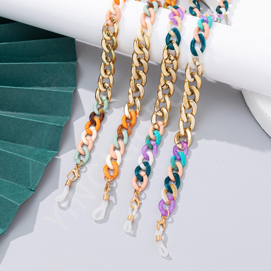 Spot glasses chain acrylic retro buckle DIY plastic beaded acrylic simple chain eye chain chain