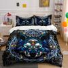 Geometric Wolf Design Three-Piece Set Exquisite Three-Piece Bedding Set Gift For Kids And Adults