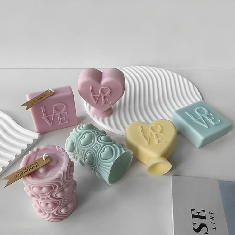 Handmade Candle Making Mold with Love Letter Enbelishment for Home Decorations