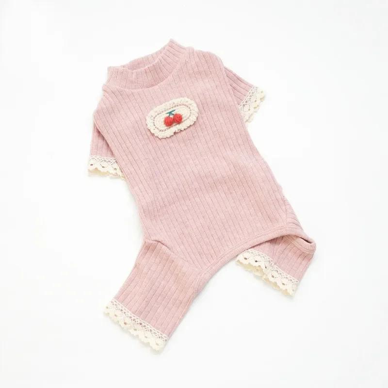 

2025 Новая одежда для собак Комбинезон Зимняя одежда для питомцев Померанский шпиц Мальтийская болонка Пудель Бишон Фризе Шнауцер Одежда для собак Пижама Щенячий Костюм для питомца S розовый