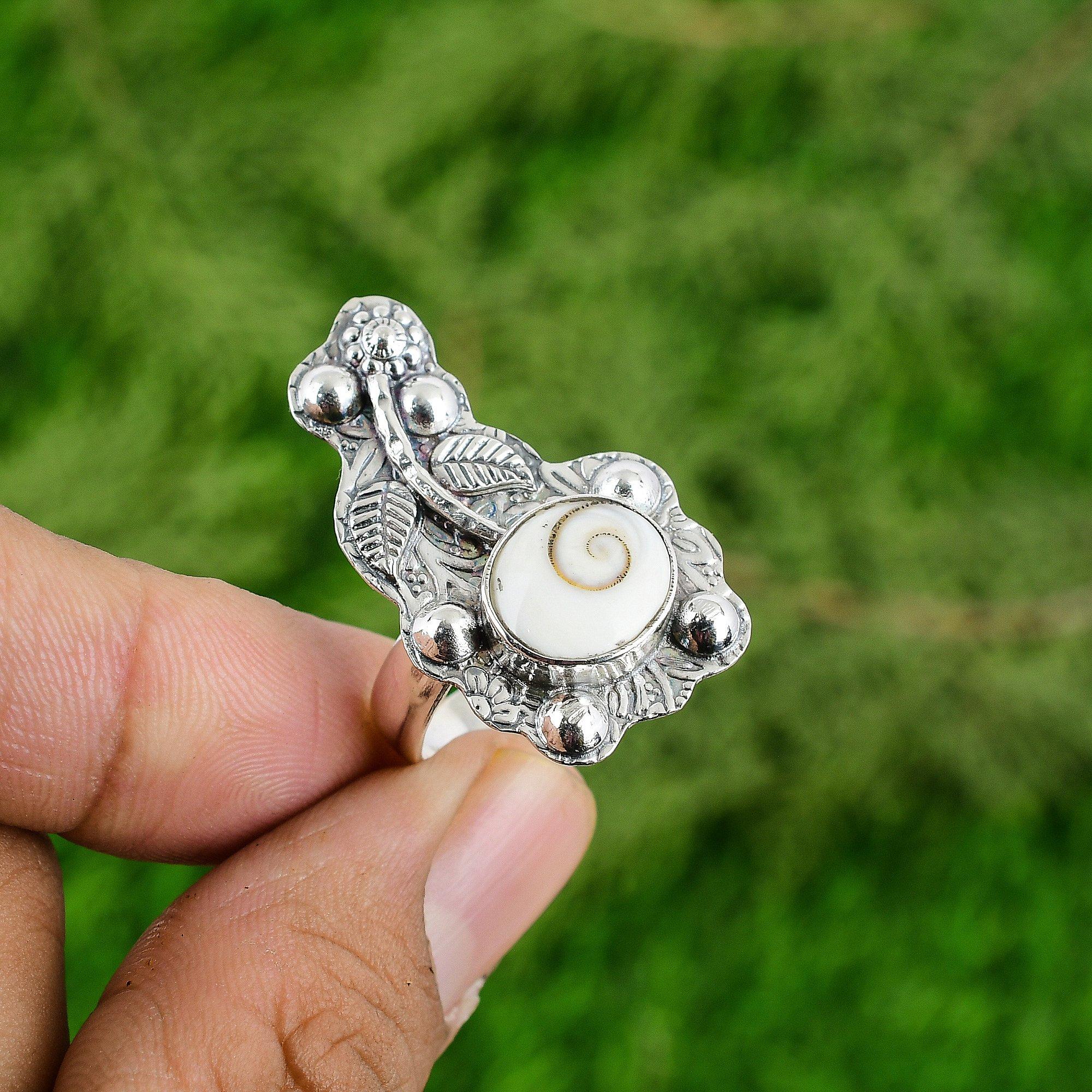 

Овальное украшение из раковины «Глаз Шивы», драгоценный камень, эффектное кольцо-цветок, ювелирное изделие из стерлингового серебра 925 пробы Adjustable