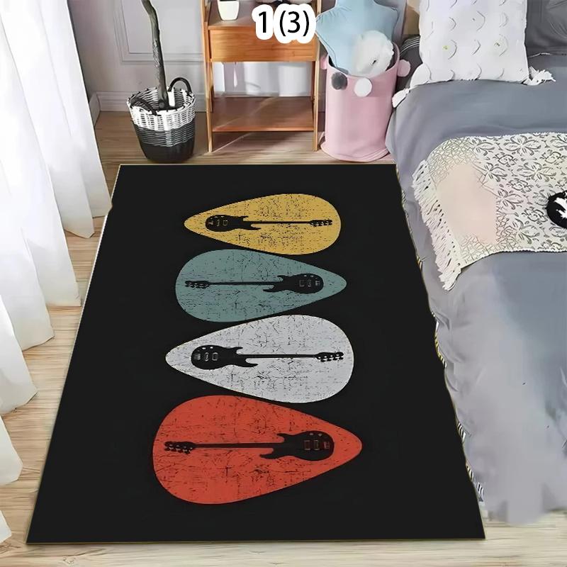 

Retro Rainbow Vinyl Record Area Rug Colorful Record Print Carpet Non Slip Washable Doormat for Living Room Music Room Black Base 50X80CM