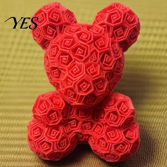 Integrated Molding Ornament Romantic Rose Ornament, Bear Decorative Sculpture for Healing Design Valentine Day Anniversaries Birthdays Multi-Scene Use