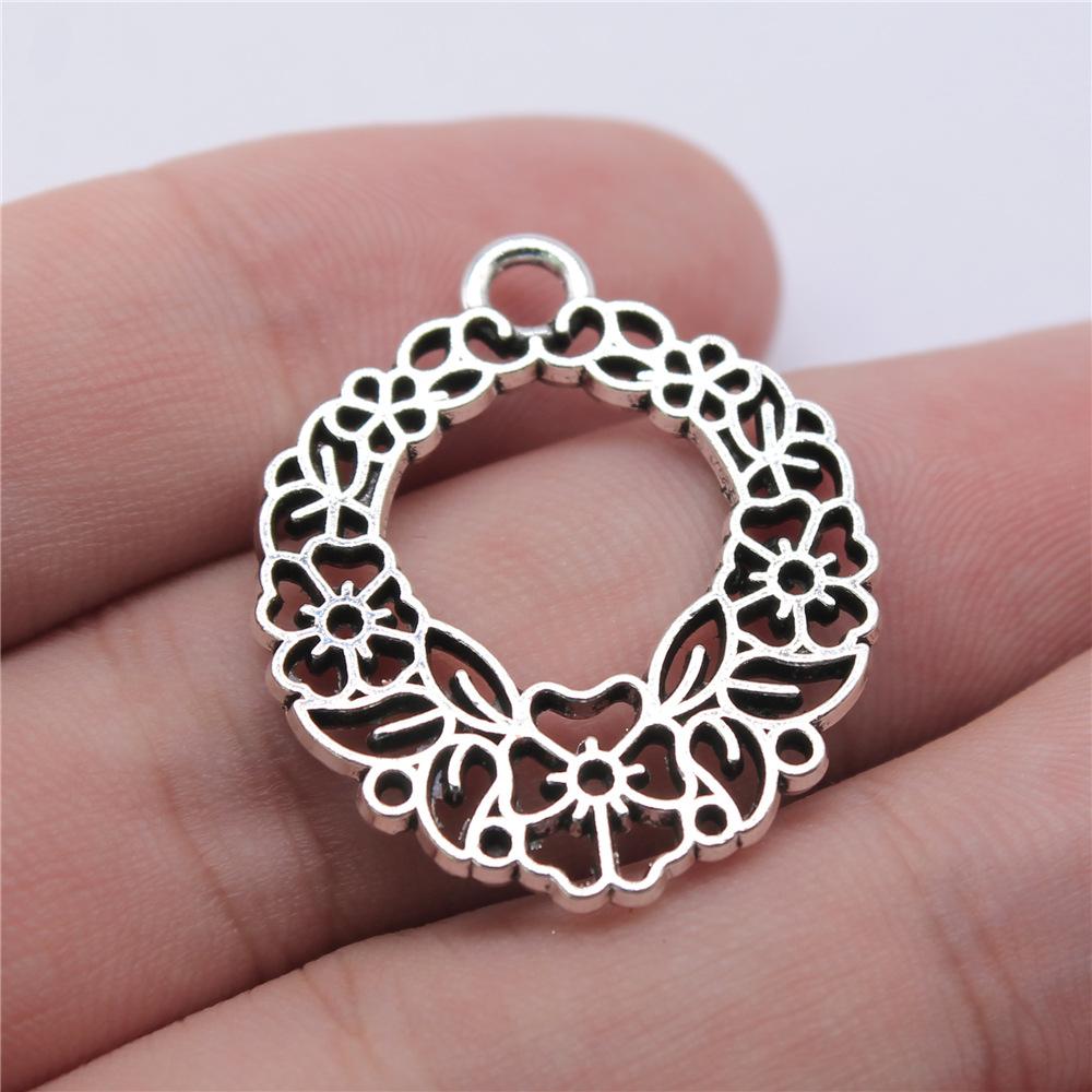 10pcs Charms Motif Antique Silver Color Motif Pendant Charms Flower Charms For Jewelry Making