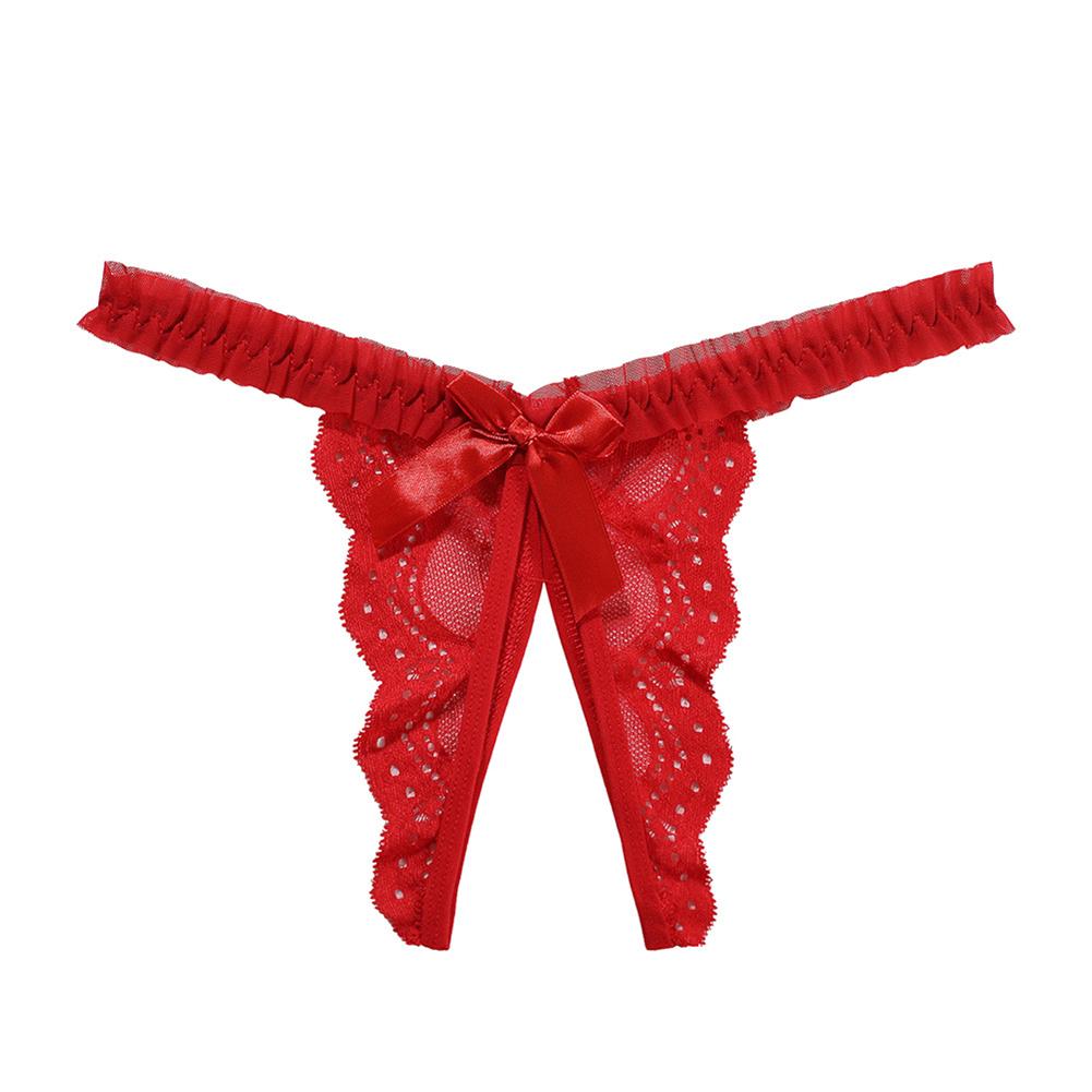 Damen Sexy Spitze String Ohne Schritt Versuchung Hohl Höschen Niedrige Taille T-Hose