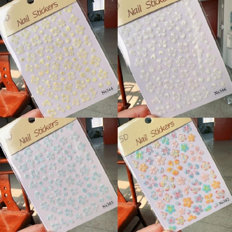 Stylish Shell Glow Flower Nail Stickers 5D Realistic Look High Quality Material Comfortable Wear All Day