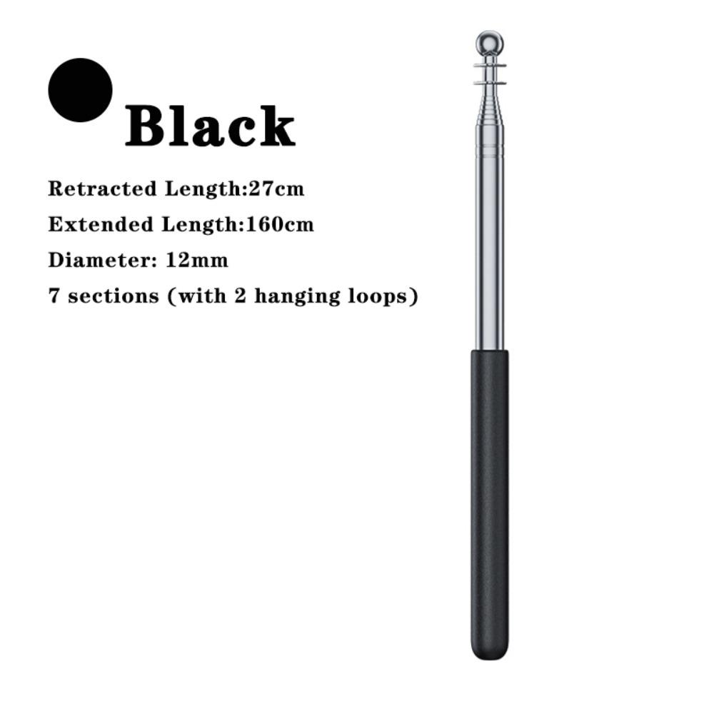 1pc Portable 2-in-1 Teaching Pointer 1/1.2/1.6M Retractable Flagpole Flag Display Pole Tour Guide Flag