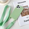 Crossbody Lanyard Matte Silicone Soft Case For iPhone 15 Pro Max 14 13 12 11 XR XS X 7 8 Plus Necklace Strap Shockproof Cover