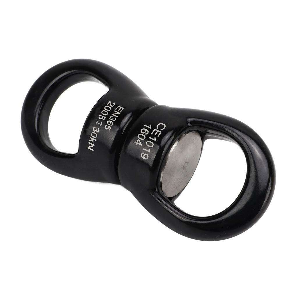 Svingkrok i rustfritt stål, 360 grader roterbar, slitesterk, svart, dobbel ende, svingbar øyekrok