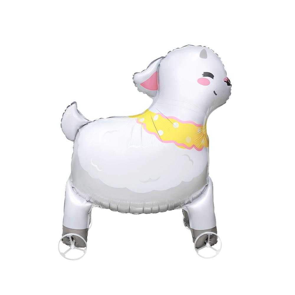 1 Pack of Wheeled Lamb-Shaped Aluminum Foil Balloons, Suitable for Birthday Parties, Themed Parties, Holiday Parties, and Animal-Themed Party