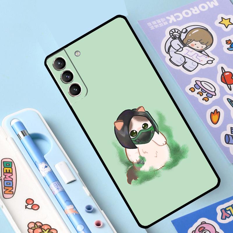 

Чехол с милым мультяшным доблестным котом для Samsung Galaxy S23 S21 S22 Ultra Plus Note 10 20 S8 S9 S10 Plus S20 FE Galaxy S21 FE