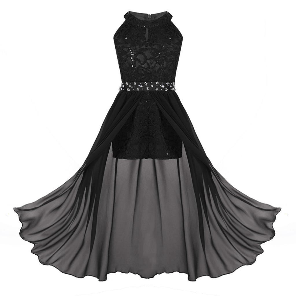 Buy Girls Floral Lace Rhinestone Maxi 
