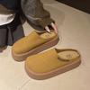 Fashion 2024 New Mules Slippers Women Shoes Khaki Casual Slippers Flat Cover Toe Slides Platform Loafers Comfortable Versatile Women's