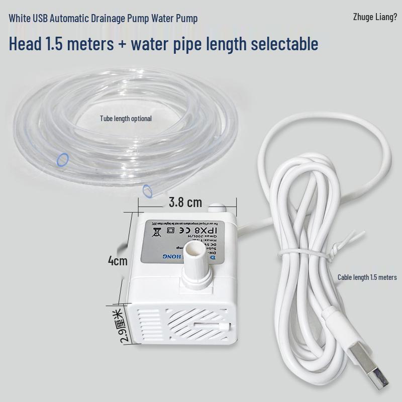 Ultra-Leise Smarte Pumpe: Automatischer Start/Stopp, Trockenlaufschutz, Automatische Abschaltung bei Wassermangel, USB-Entwässerung, Ideal für Klimaanlagen.
