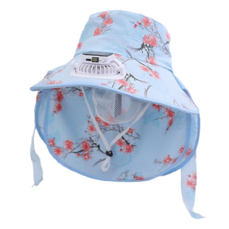 

Solar Charged Fan Hat with NeckCovers Comfortable Cooling Fan Fisherman Hat For Outdoor Activity Hiking Camping Gear небесно-голубой