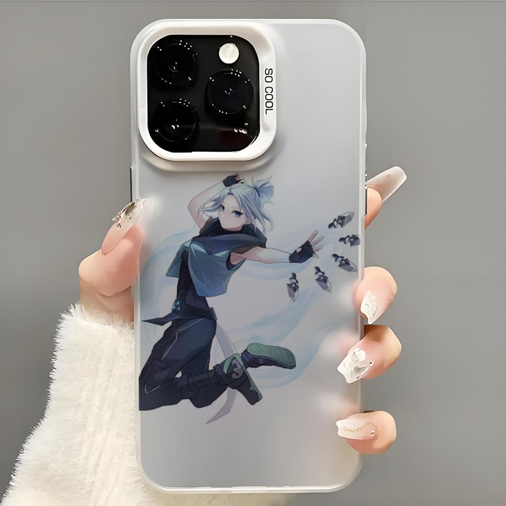 Game V-VALORANT Jett Phone Case Phone Case For iPhone 14 16 15 11 12 13 Pro Max Mini Plus Shockproof Cover