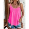 Double Shoulder Camisole Undershirt Round Neck Jacquard Inner Sleeveless Bottoming Shirt Female