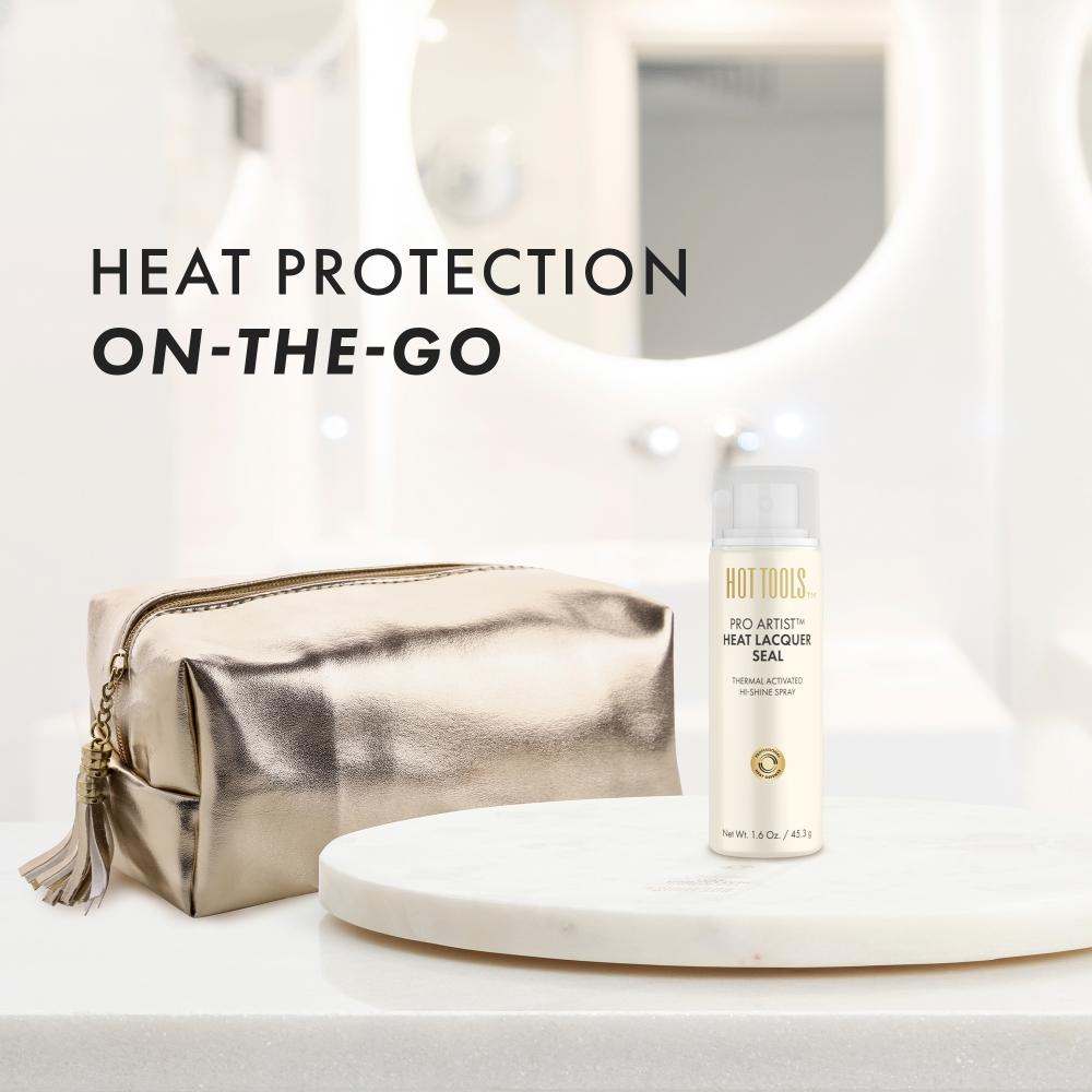 Hot Tools Travel Size Pro Artist Heat Lacquer Seal Thermal Activated Hi sHine Spray 1.6 Oz