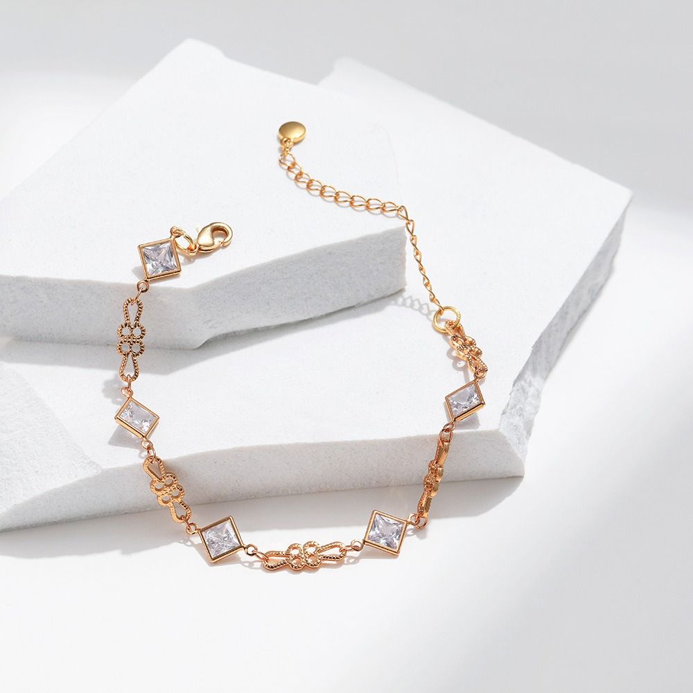 Waterproof Luxury Geometry Bangle Handmade Cubic Cuff Bracelet  Wedding Party Gift