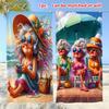 Vintage Retro Beach Towel Mat for Home Decor Tropical Summer Vacation Coastal Canvas Art Print Decoration Idea Mat