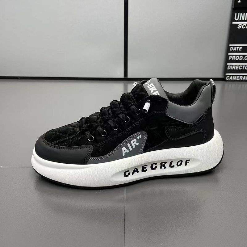 

Men s shoes 2025 autumn new one-pedal little white shoes Korean version versatile platform sports leisure lightweight dad shoes men 44 чёрный