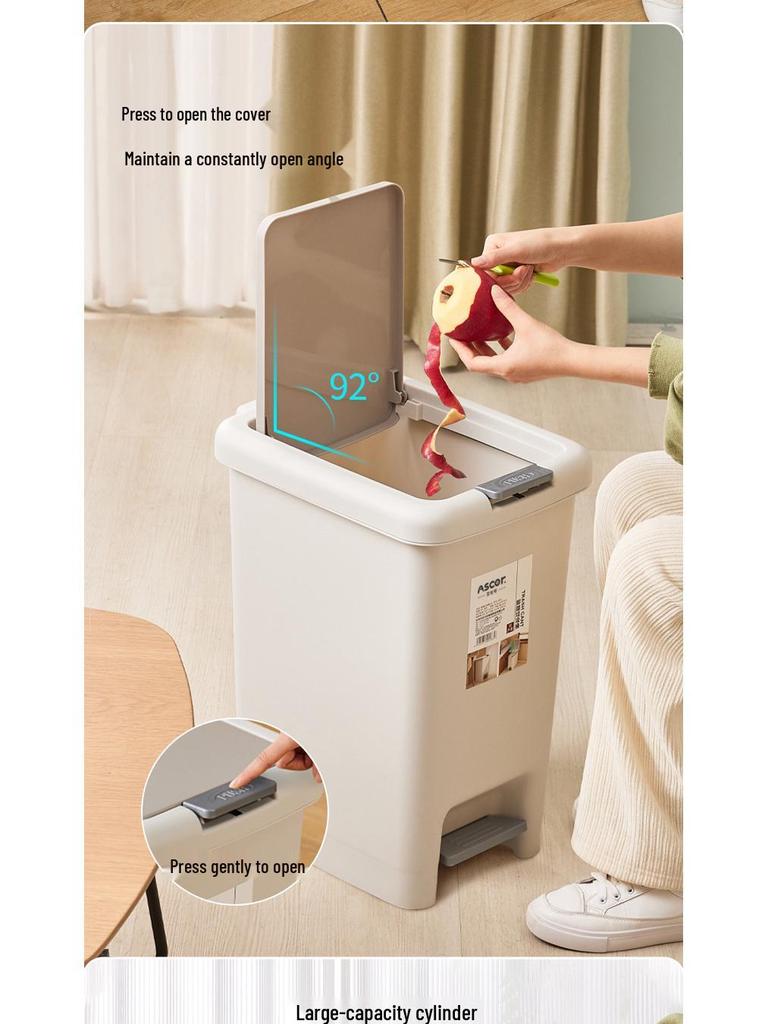 2025 Trash Can with Lid & Foot Pedal for Kitchen, Bathroom, Bedroom, Living Room, Office