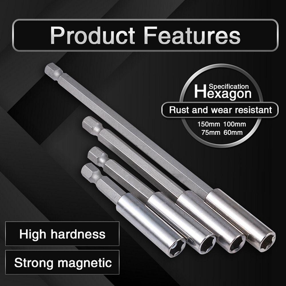 Release Magnetic Extension Power Tools Screwdriver Hex Shank Extender Rod Socket Drill Bit Holder