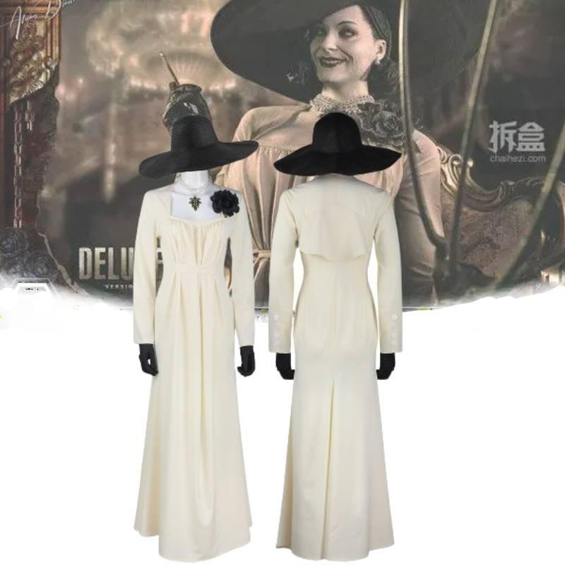 Halloween Cosplay Costume Biohazard 8 Village Vampire Lady Dimitrescu Dress Xs-xxxl