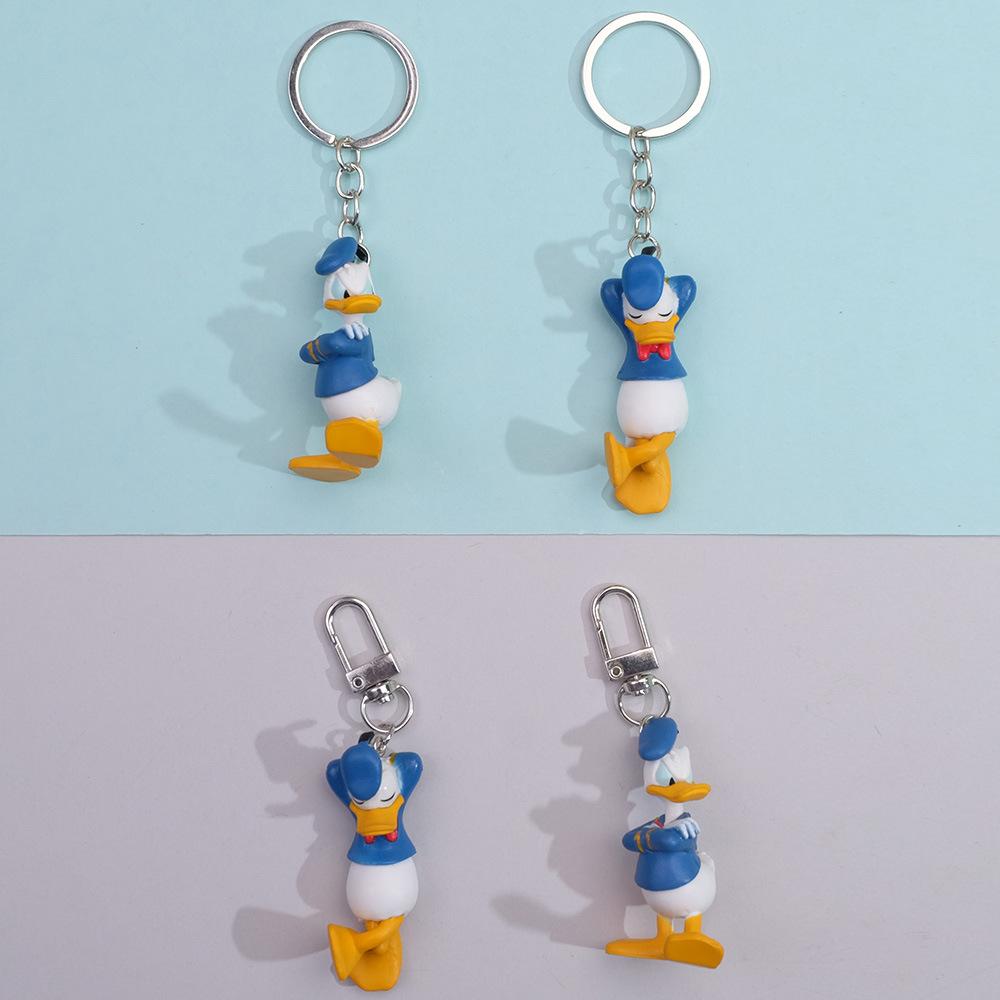 Anime Figure Donald Duck Keychain Action Backpack Key Chain Decoration Collection Statue Toy Birthday Gift Poseable Articulated Scale Detailed Movable