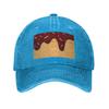 Cappellino in Tessuto Denim con Stampa Waffle Gelato e Cioccolato Cappellini da Baseball Casual Cappello Regolabile Estivo Unisex