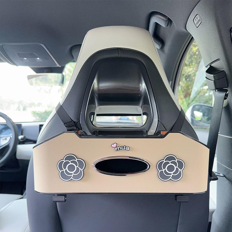 Aufbewahrungsbox für die Rücksitzlehne mit Taschentuchhalter & Getränkehalter - Multifunktionaler Organizer