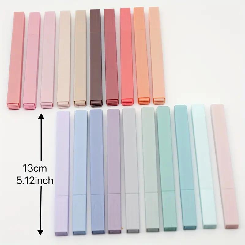 Pastel Morandi Square Highlighter Markers, Aesthetic Chisel Tip Highlighter Marker Pens No Bleed & No Smear for Highlighting