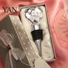 Chrome Bottle Stopper Crystal Heart Shape Wedding Favor Drink Reception