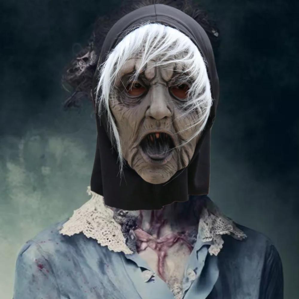 Black Tongue Halloween Ghost Witch Mask Latex Party Cosplay Props Costume Props