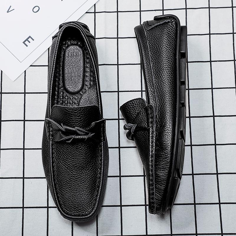 Casual Leather Shoes Men Stylish Men Shoes Genuine Leather Men Loafers Moccasins Slip On Men's Flats Male Luxury Brand Italian