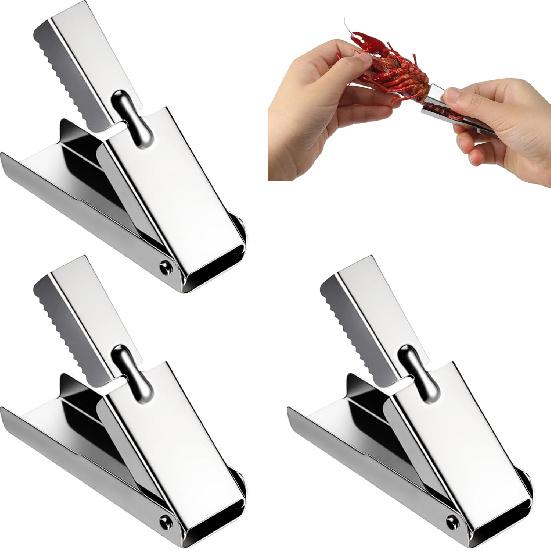 3pcs Crawfish Peeler Tool, Stainless Steel Shrimp Peeler, Crawfish Tail Remover Tool Easy to Clean for Kitchen Seafood Enthusiasts Seafood Shelling