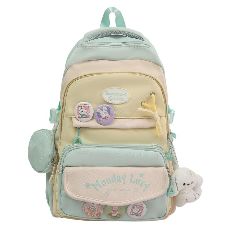Cute niche small fresh junior high school students large capacity schoolbag high school students fashion leisure trend foreign style backpack