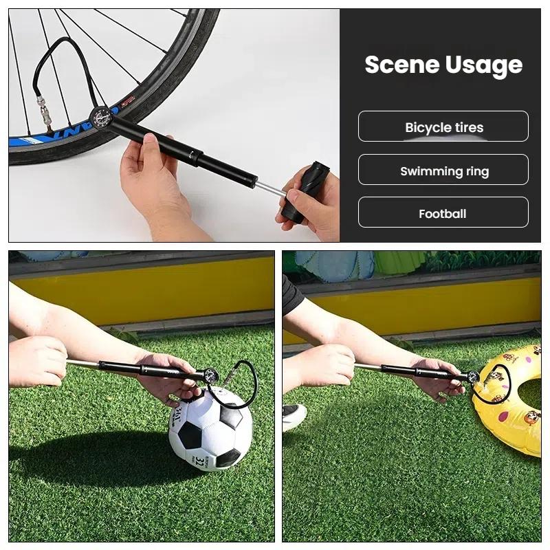 High-Pressure Portable Mini Bicycle Pump with Gauge Schrader Presta Valve Air Inflator for Bike Air Shock Pump
