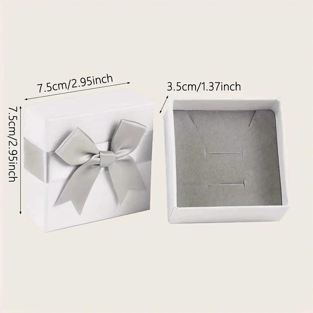 1/4pcs-Bow Style Jewelry Box Gift Box Necklace Jewelry Packaging Box Packaging Box Gift Box, Wedding Supplies