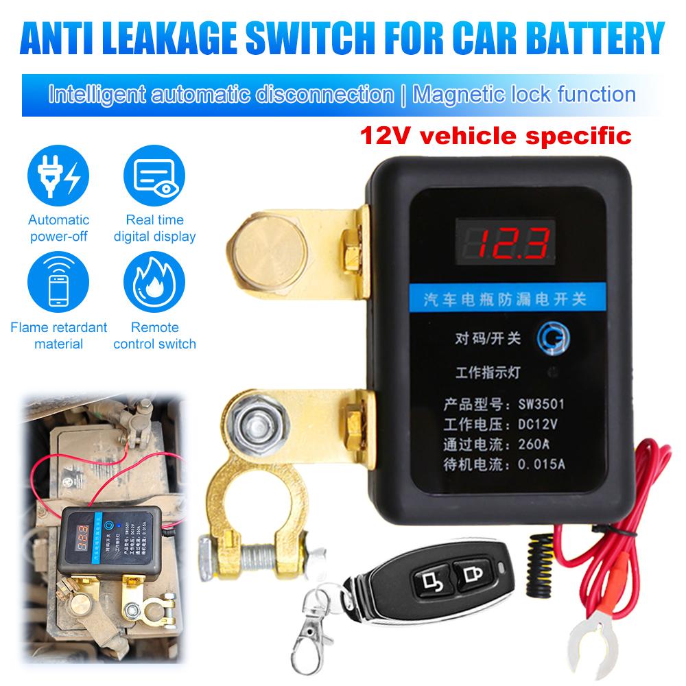DC 12V Remote Battery Disconnect Switchs 260A Automatic Power Shut Off Switchs Car Remote Battery Cut Off Switchs for Car Truck