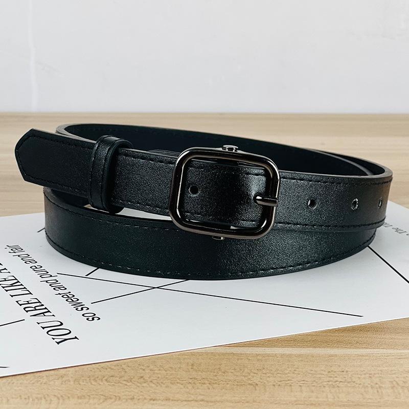 

Простой Модный Женский Ремень Металлическая Пряжка-Штырь Уличный Повседневный Ремешок на Талию чёрный